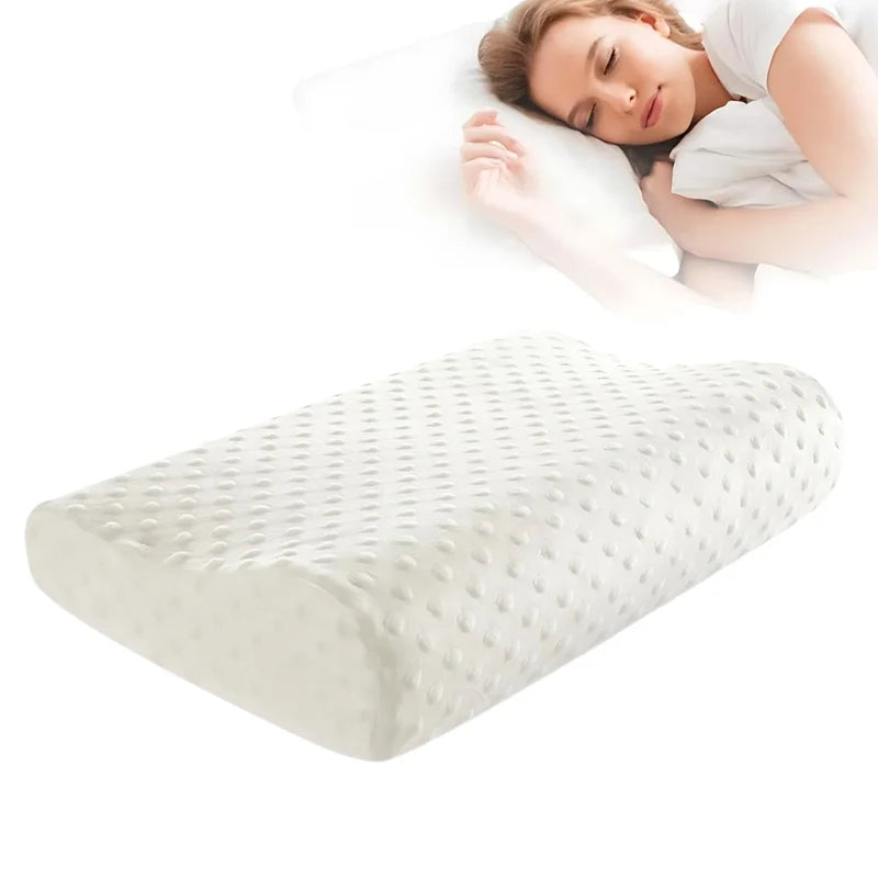Almohada Ortopédica Ergonómica. Soporte Cervical De Espuma Con Funda Transpirable Para Dormir Mejor. 55*35*11/9Cm TU378