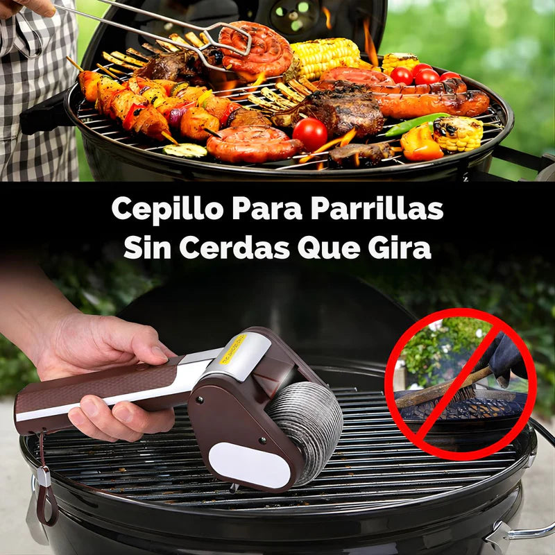 Cepillo Eléctrico Para Barbacoa Sin Cerdas. Limpiador De Parrilla Inalámbrico Recargable. Cepillo Giratorio Para Asador. Color Chocolate. UR105