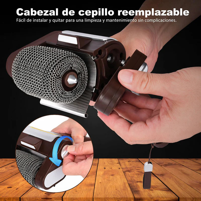 Cepillo Eléctrico Para Barbacoa Sin Cerdas. Limpiador De Parrilla Inalámbrico Recargable. Cepillo Giratorio Para Asador. Color Chocolate. UR105