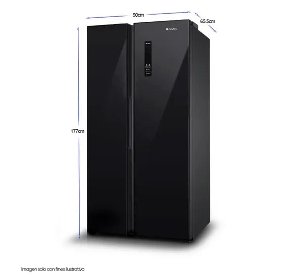 Refrigeradora Side By Side Puertas de Vidrio Negro 15P3 Nisato NRF-516GSMH NISATO