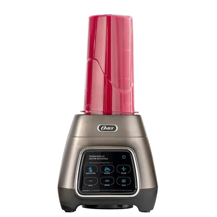(LLEGANDO 15 DE OCTUBRE) Licuadora Oster Reversible 1000W con Pantalla Táctil, Vaso de Vidrio 1.5L y Blend-N-Go 750 ml BLSTPYG1312