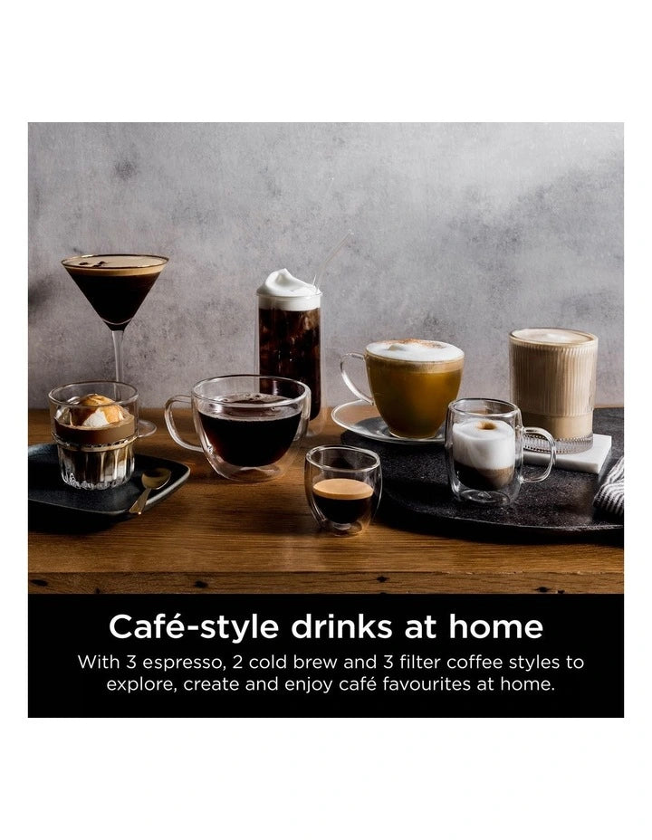 Cafetera Espresso Ninja Luxe Café Premier ES601BK 3 en 1 con Molino Integrado, Espumador Automático y Barista Assist | Acero Inoxidable Negro