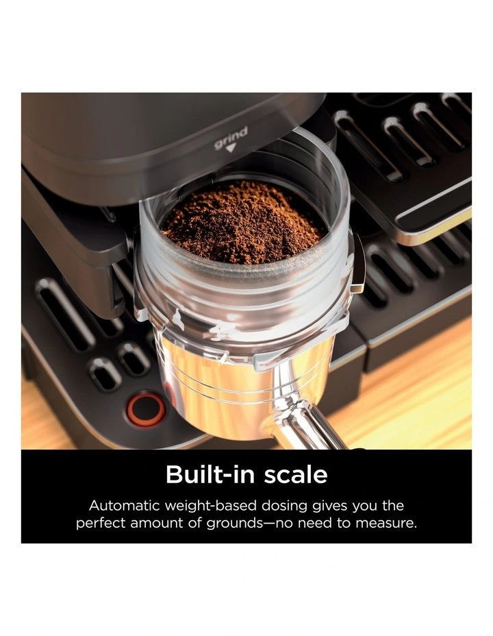 Cafetera Espresso Ninja Luxe Café Premier ES601BK 3 en 1 con Molino Integrado, Espumador Automático y Barista Assist | Acero Inoxidable Negro