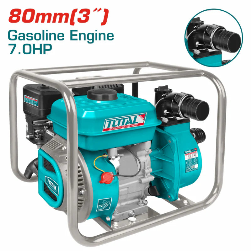 Bomba Agua A Gasolina 7.0 HP,Salida 80Mm Diam. Flujo Max. 1000L/Min(Lift 32M) TP3302