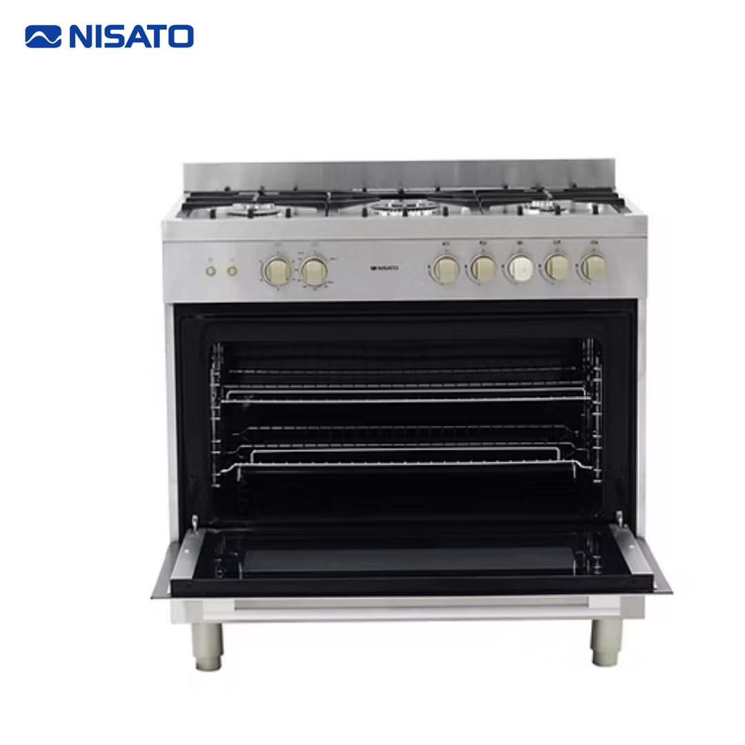 Estufa con Horno de 36" 5 Quemadores en Acero Inoxidable Nisato NPX-9066RDM (A)