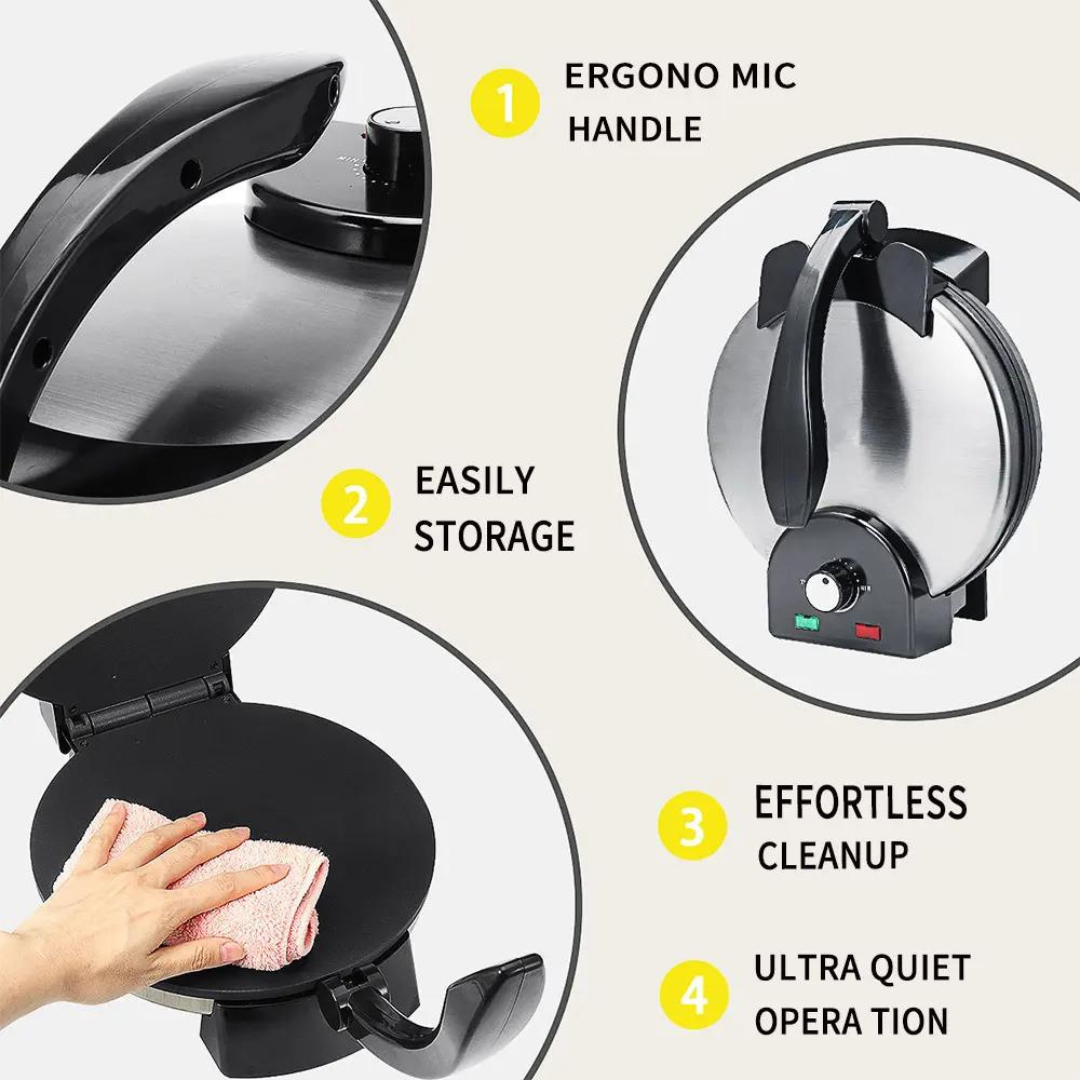 Tortillera de 10" Eléctrica 1100W MX-5005SA Prensa para tortilla. Tacos.