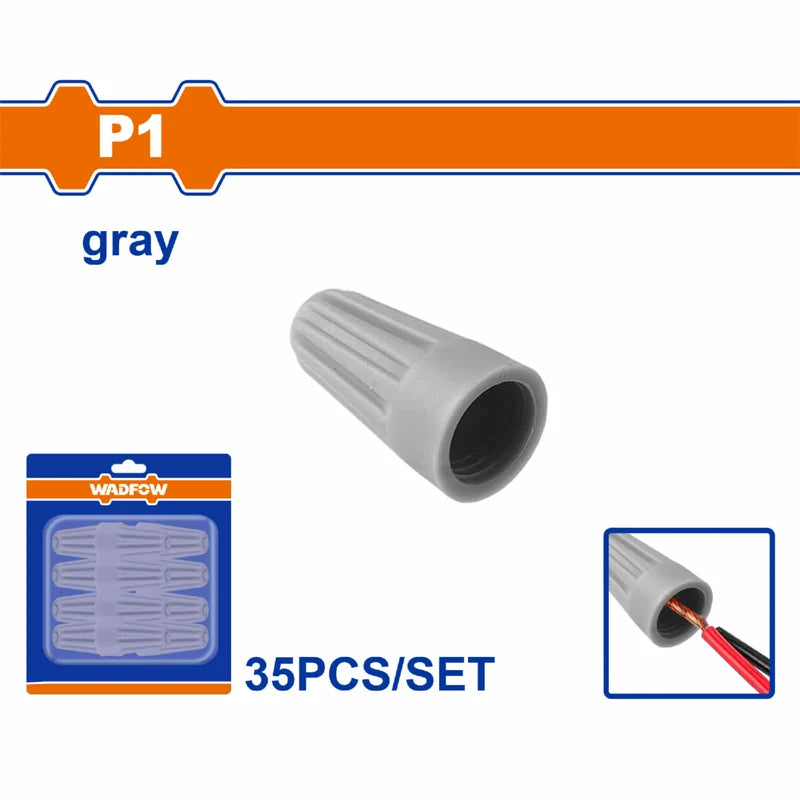 Tapa Enroscable Para Cable Electrico P1 Gris Set 35 Piezas. Conector Empalme Union WTTZK01