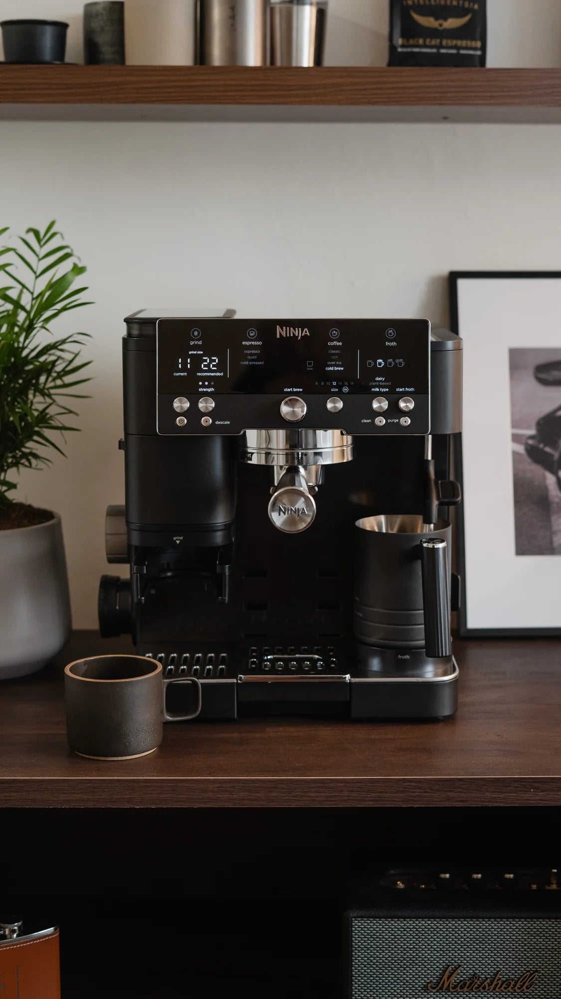 Cafetera Espresso Ninja Luxe Café Premier ES601BK 3 en 1 con Molino Integrado, Espumador Automático y Barista Assist | Acero Inoxidable Negro