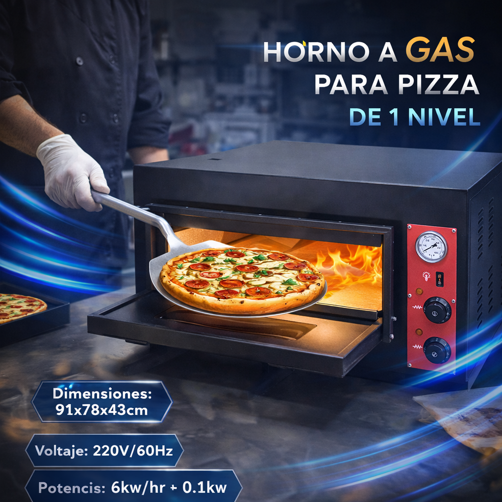 (LLEGANDO 28 DE ENERO) Horno a Gas para Pizza de 1 Nivel 220V/60Hz HGP-1
