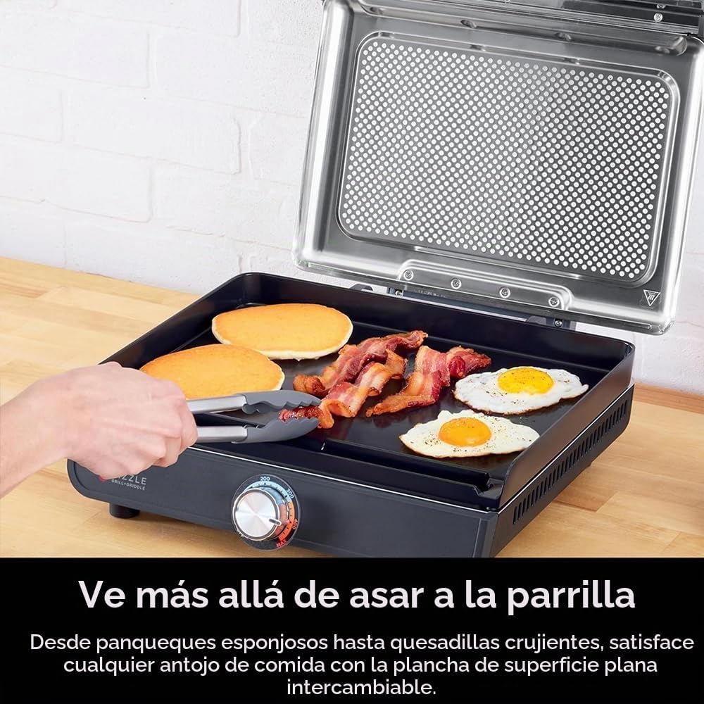 (LLEGANDO 1 DE SEPT) Parrilla Eléctrica Ninja Sizzle 2 en 1 Grill & Griddle 1450W – GR101
