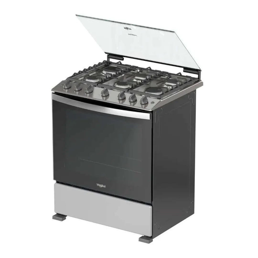 Estufa con Horno a Gas Whirlpool LWFR5200D de 30 Pulgadas con 6 Quemadores, Parrillas de Hierro Fundido y Horno EverClean