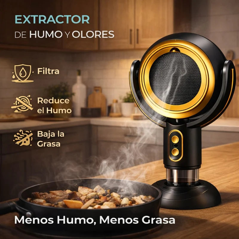 Campana Extractora De Escritorio Portátil Recargable Con Filtro Humo PM2.5 Y Filtro De Aceite. Mini Extractor De Humo Para Cocina Y Mesa De Alta Succión Y Bajo Ruido