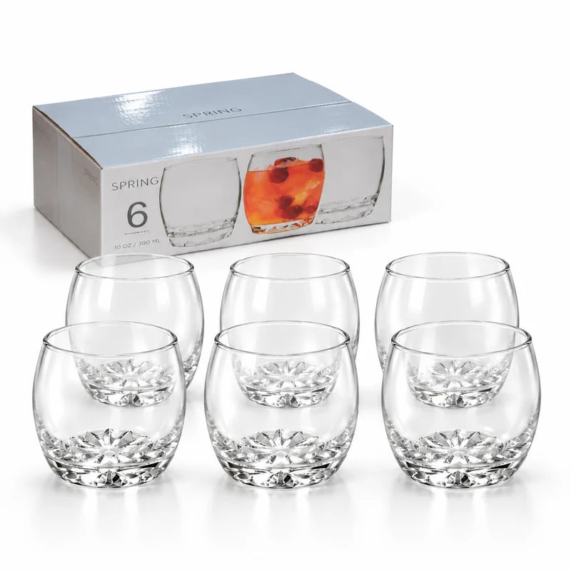 Vasos Transparentes De Vidrio 10 Oz (300Ml) Para Agua Bebidas Whisky Y Cocteles (Set De 6) TSUV-43731