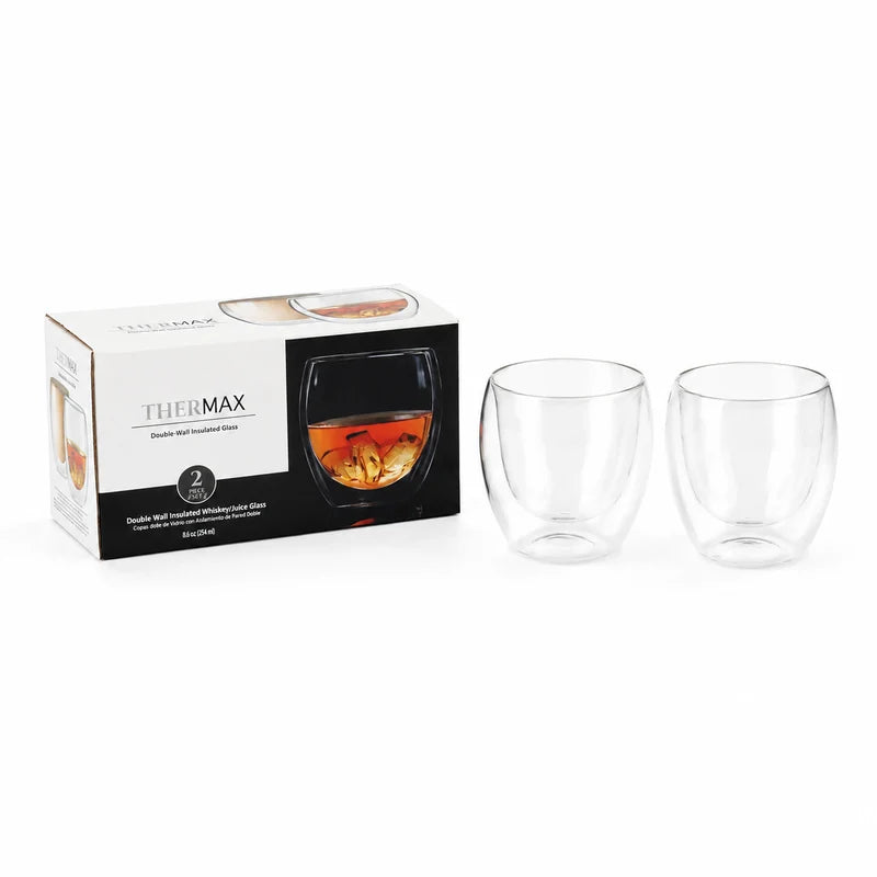Vasos De Doble Pared De Borosilicato (Set De 2) Para Whisky Cocteles Y Bebidas 8.6 Oz (150Ml) TSUV-44908