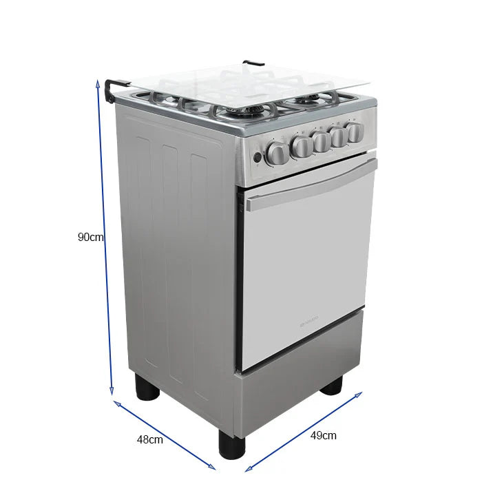 Estufa con Horno de 20" 4 Quemadores en Acero Inoxidable Nisato NE-2064TELAF