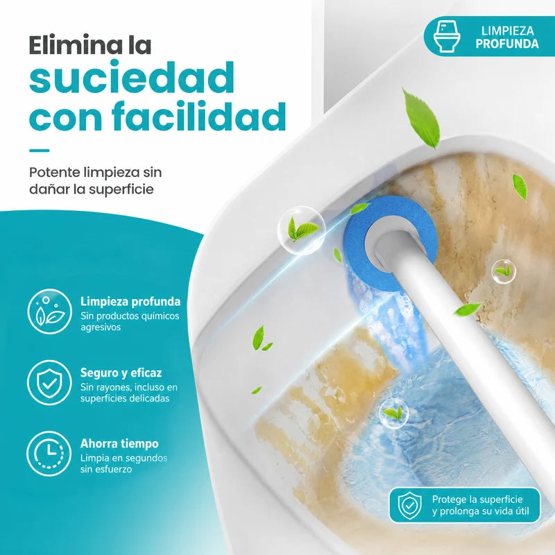 Cepillo Inodoro Desechable Con 16 Repuestos Y Detergente Integrado. Escobilla Para Inodoro Con Base Adhesiva De Pared (9.3X14.5X41.5Cm). Limpieza De Servicio Retrete. AN74