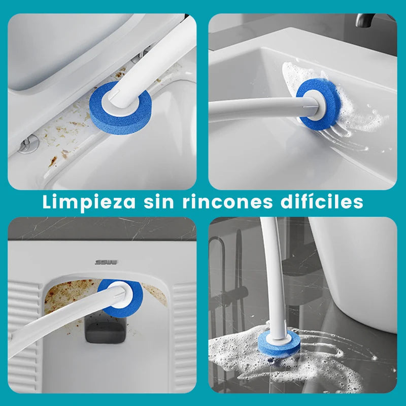 Cepillo Inodoro Desechable Con 16 Repuestos Y Detergente Integrado. Escobilla Para Inodoro Con Base Adhesiva De Pared (9.3X14.5X41.5Cm). Limpieza De Servicio Retrete. AN74