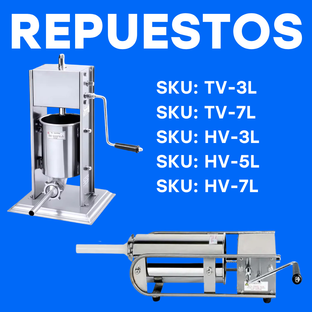 Repuestos para Embutidoras de 3L a 7L (TV-3L/TV-7L/HV-3L/HV-5L/HV-7L)