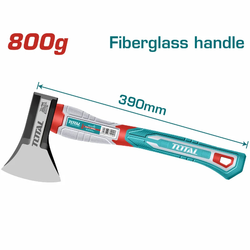 Hacha De Mano 800G. Tratamiento Térmico, Acero Al Carbono #45. Mango Fibra De Vidrio. THAX061800