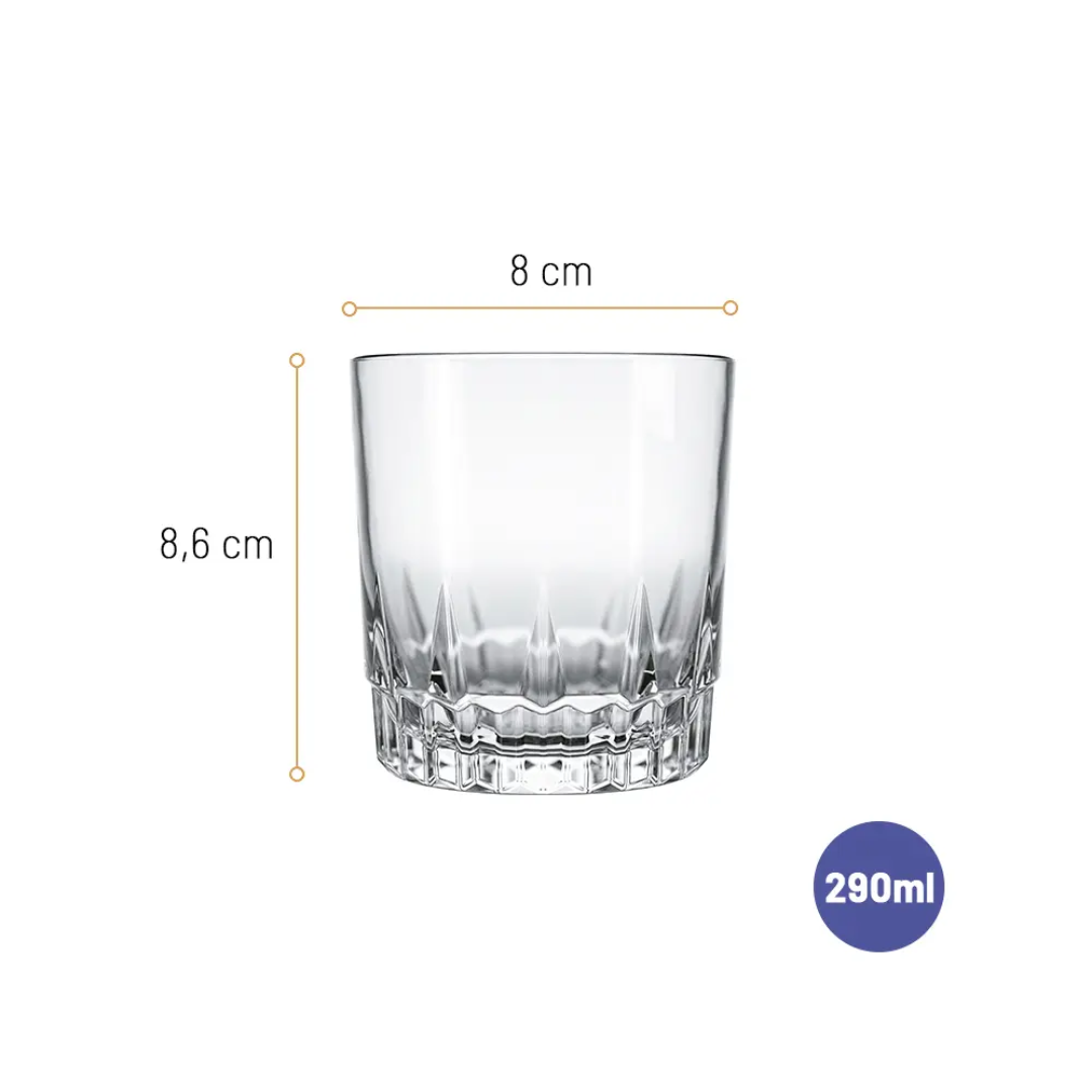 Set 6 Vasos de Vidrio para Whisky 9oz/290ml Nadir 25520200811807