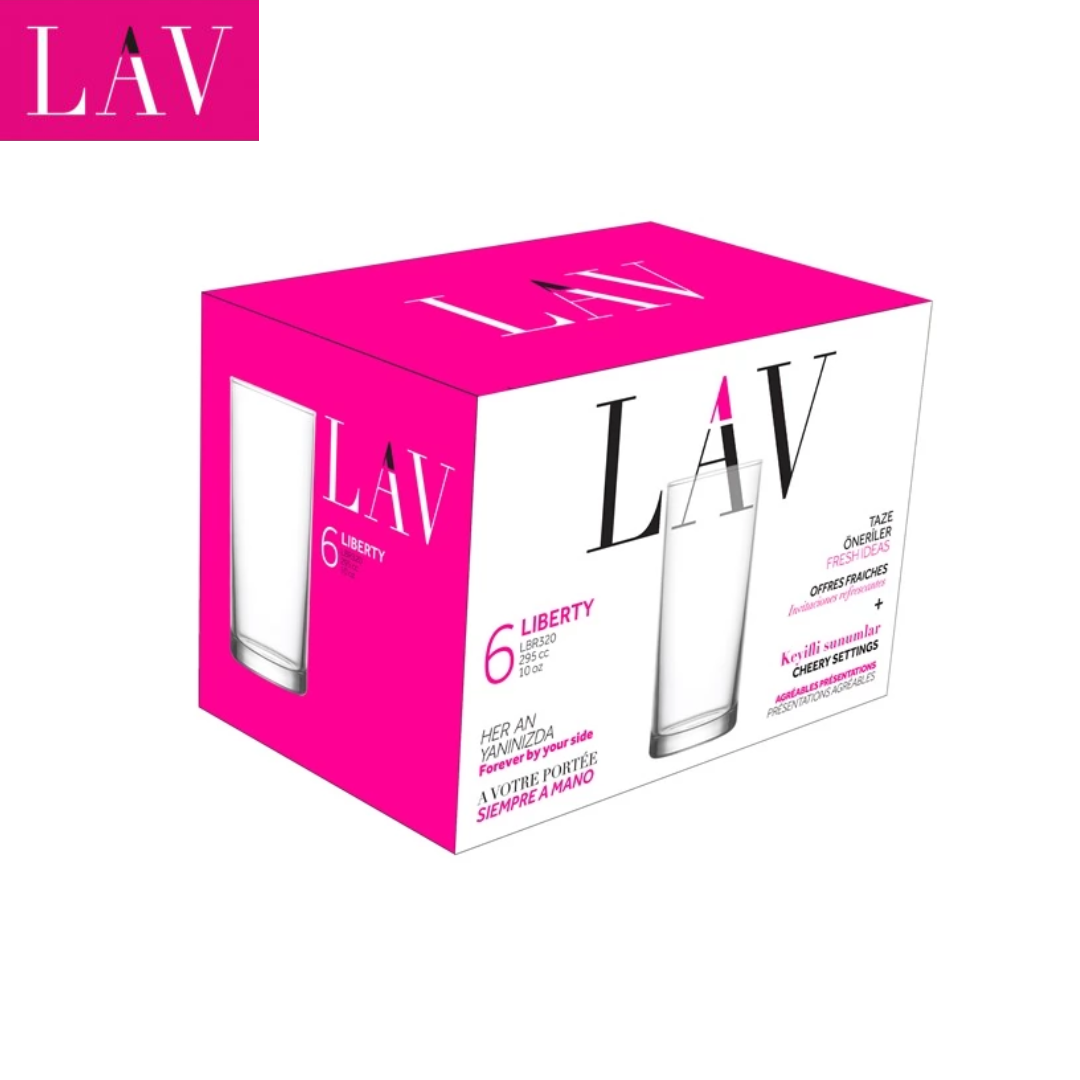 Set de 6 Vasos de Vidrio Liberty 250ml LAV LV-LBR320F
