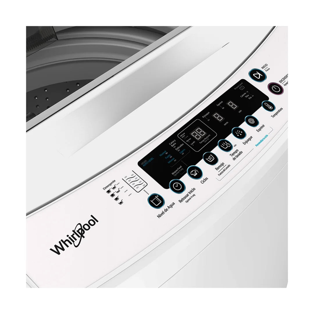 Lavadora Automática Whirlpool WWI14AWHLS de 14 kg Carga Superior Automática con Sistema Impeller, Panel Digital y Filtro Atrapa Pelusas