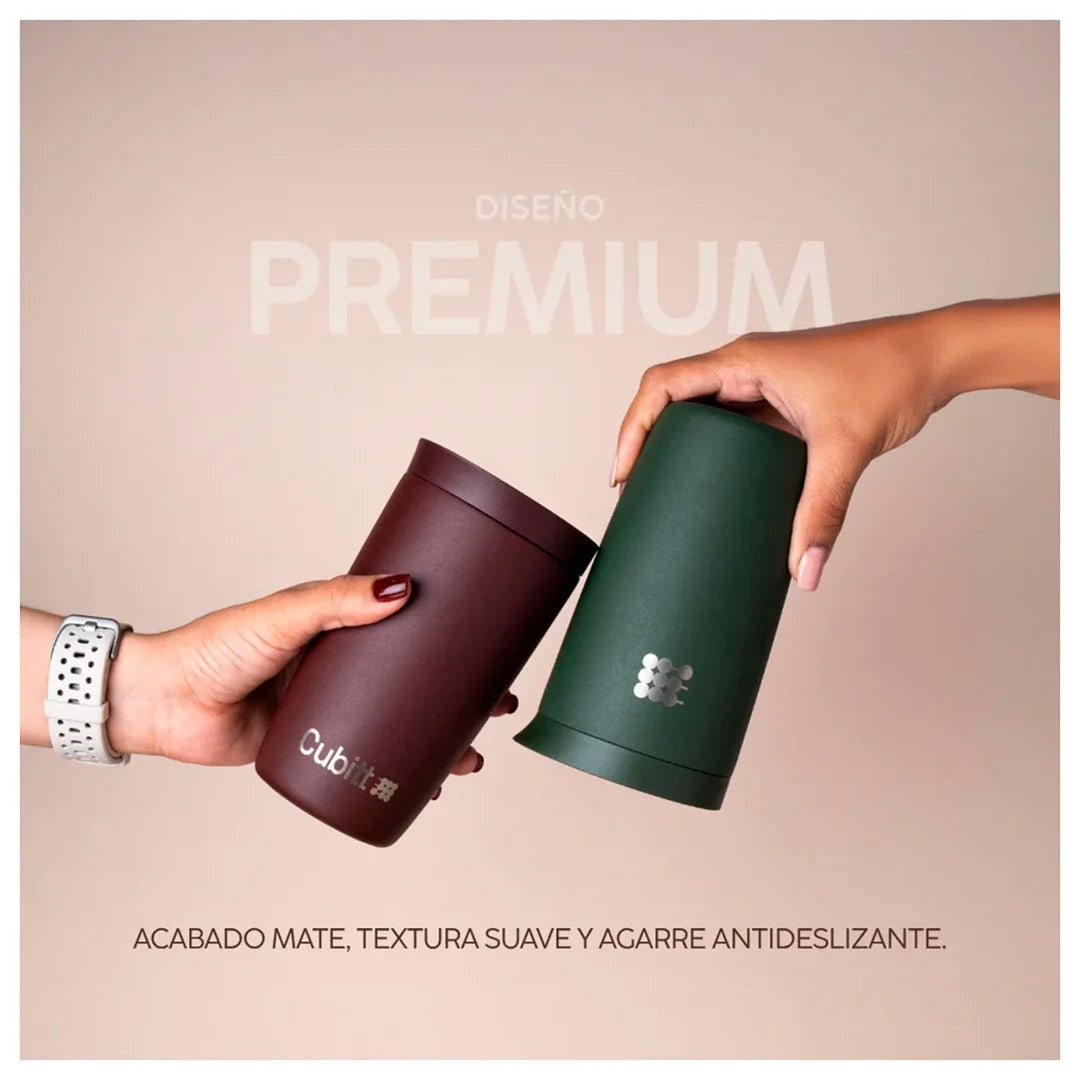 Vaso Mug Termo para Café con Interior Cerámico 12oz Tapa Press & Lift Burgundy Cubitt CT-COF4V