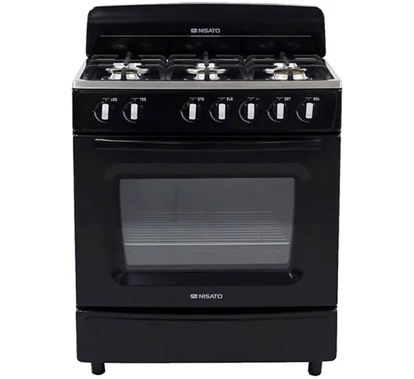 Estufa con Horno 30" 6 Quemadores a Gas Negro Nisato NE-7630RNPHFMS (D)