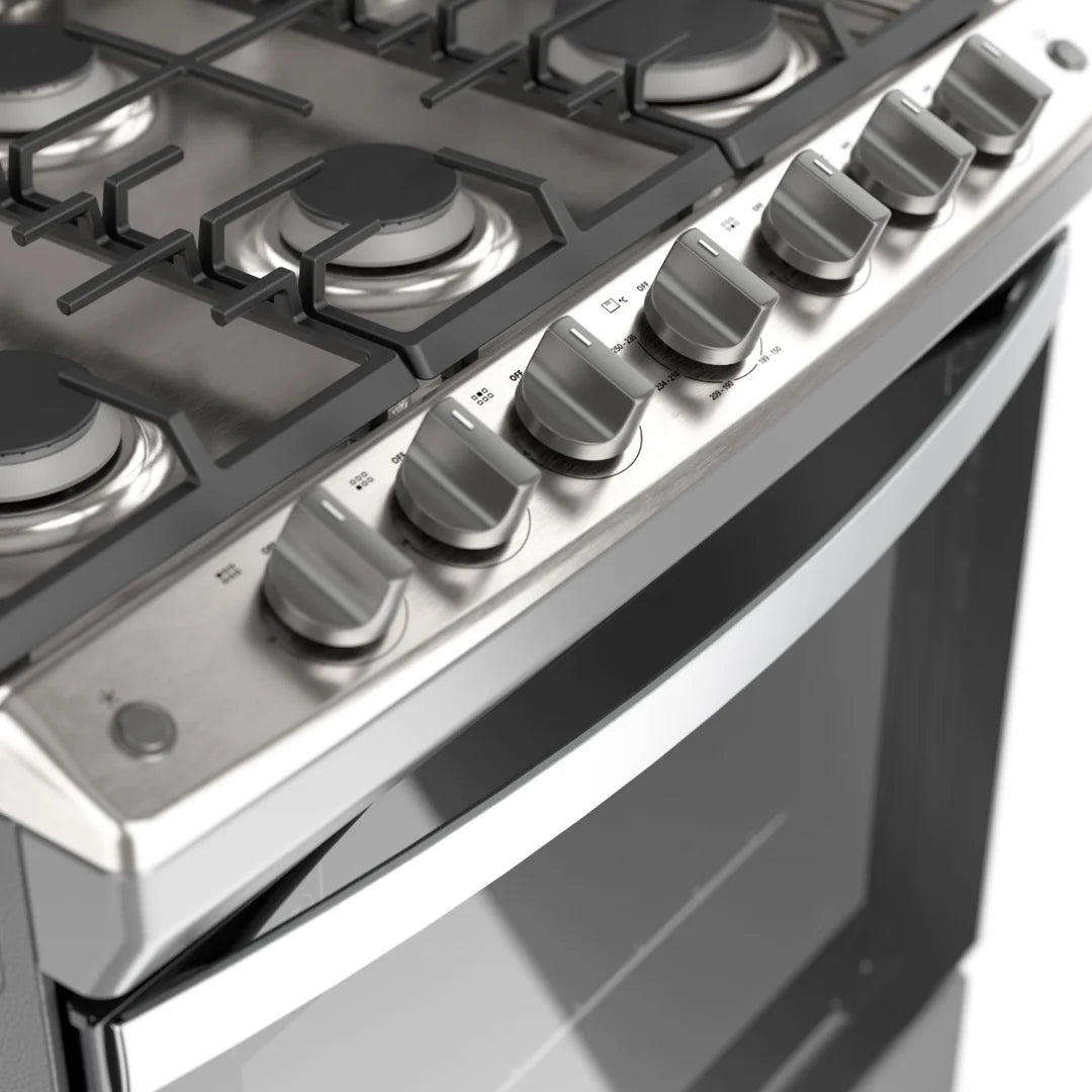 Estufa con Horno a Gas Whirlpool LWFR3000S de 30 Pulgadas con 6 Quemadores, Parrillas de Hierro Fundido y Horno EverClean