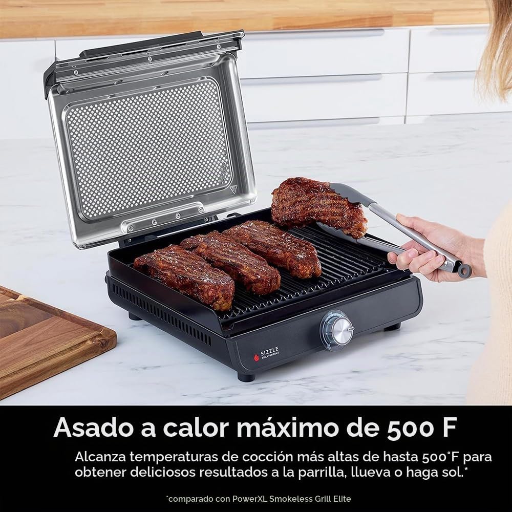 (LLEGANDO 1 DE SEPT) Parrilla Eléctrica Ninja Sizzle 2 en 1 Grill & Griddle 1450W – GR101