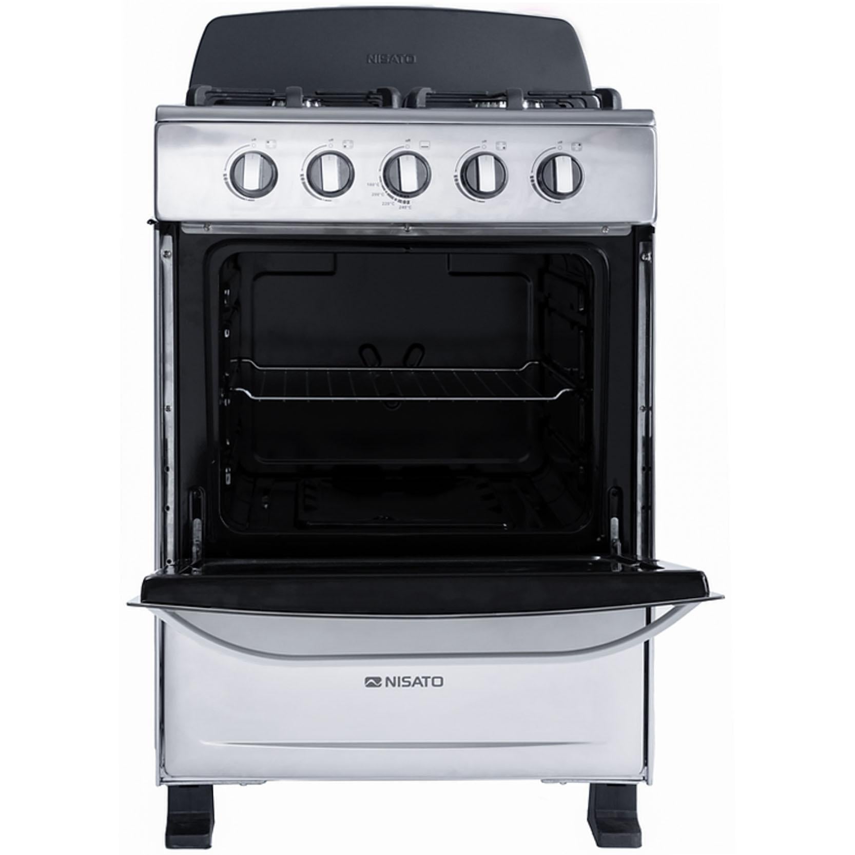 Estufa con Horno 24" 4 Quemadores Nisato NE-2464RMS