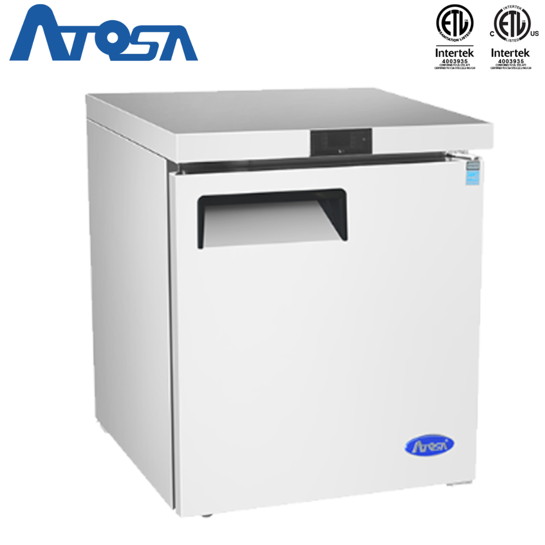 Congelador Bajo Encimera de 27" 1 Puerta Acero Inoxidable Atosa MGF8405GR Undercounter Congelador. Mesa Congelador. Freezer.