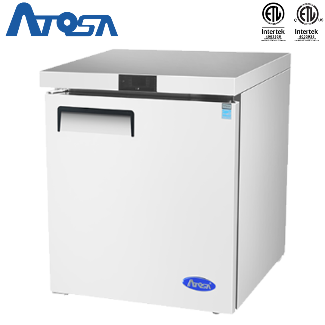 Refrigerador Bajo Encimera de 27" 1 Puerta Acero Inoxidable Atosa MGF8401GR Undercounter Refrigerada. Mesa Refrigerada.