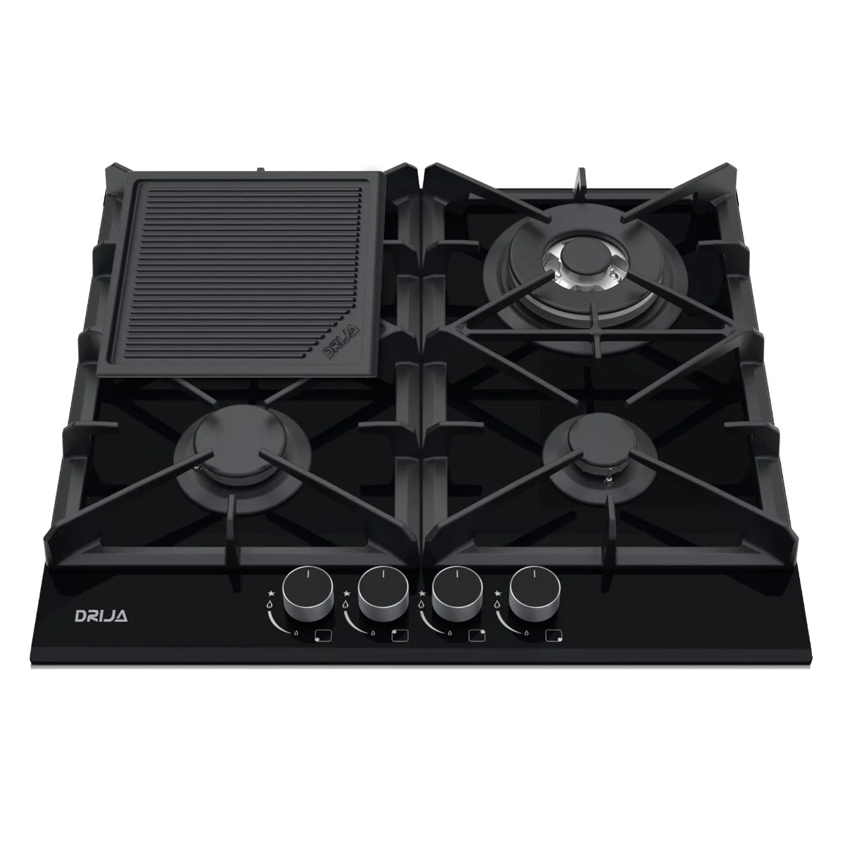 Estufa Empotrable 24" 4 Quemadores Vidrio Templado Toscana 60 PRO Drija