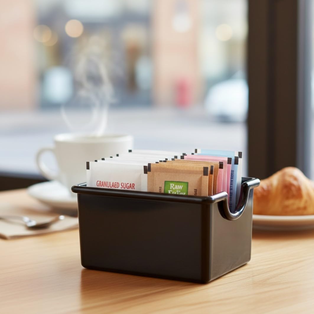 (LLEGANDO 28 DE ENERO) Soporte para Sobres de Azúcar en Acrílico Negro 98902