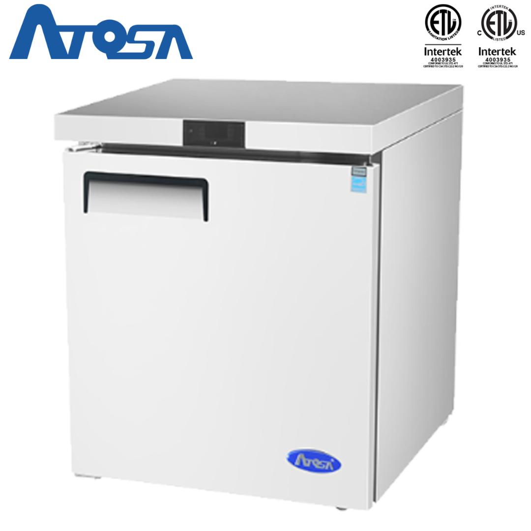Congelador Bajo Encimera de 27" 1 Puerta Acero Inoxidable Atosa MGF8405GR Undercounter Congelador. Mesa Congelador. Freezer.