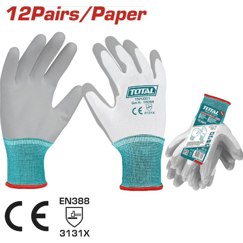 Guante De Poliuretano. Talla XL. Manipulación De Aceite (Pack 12 Pares). Total TSPUG01