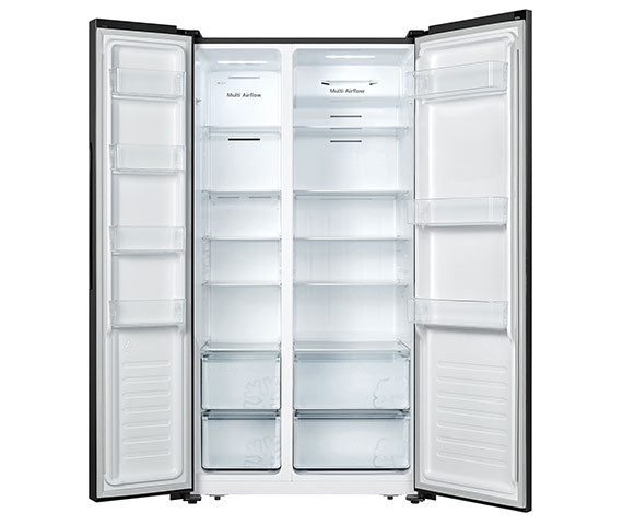 Refrigeradora Side by Side 18p3 Color Negro Inverter Multi Air Flow Hisense RS19N6ABI