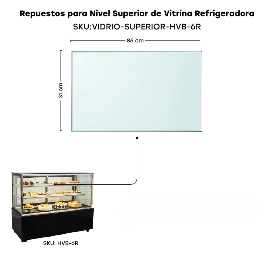 Repuestos para Vitrina Refrigeradora Negro para Dulce 120cm/150cm/180cm HVB-4R HVB-5R HVB-6R Pasteles. Pastel.