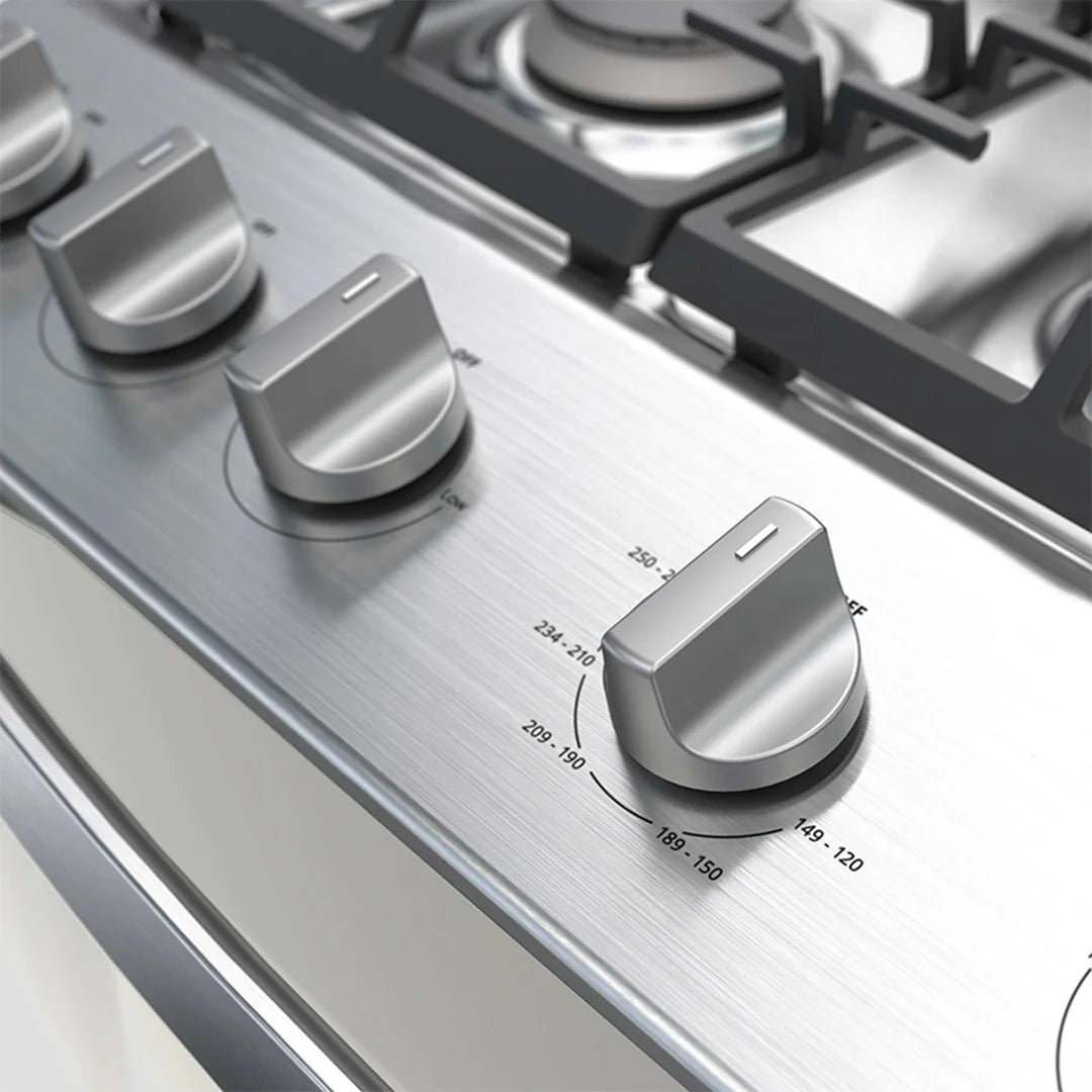 Estufa con Horno a Gas Whirlpool LWFR3400D de 30 Pulgadas con 6 Quemadores, Parrillas de Hierro Fundido y Horno EverClean