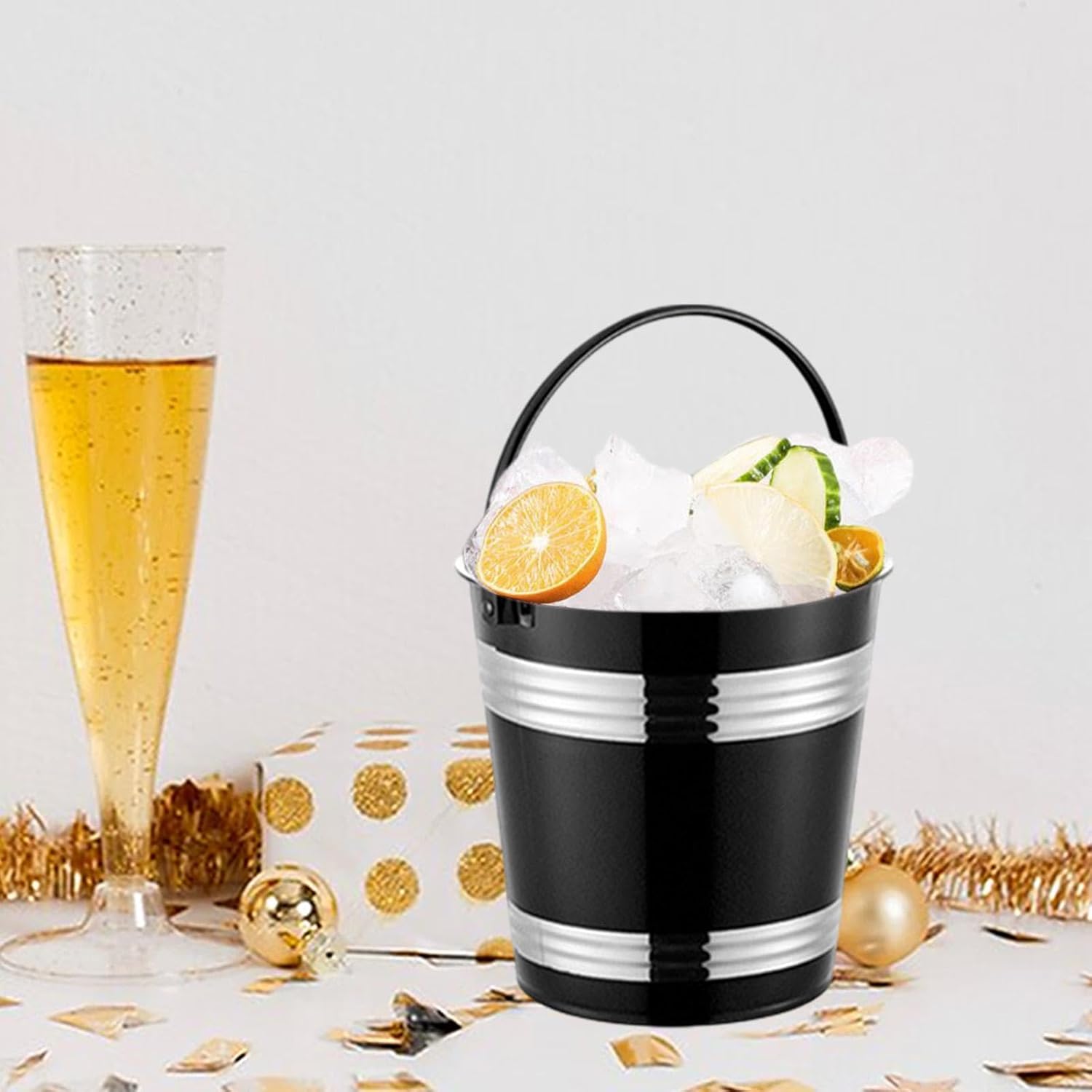 Cubeta de Hielo en Aluminio 20cm Negro 88797