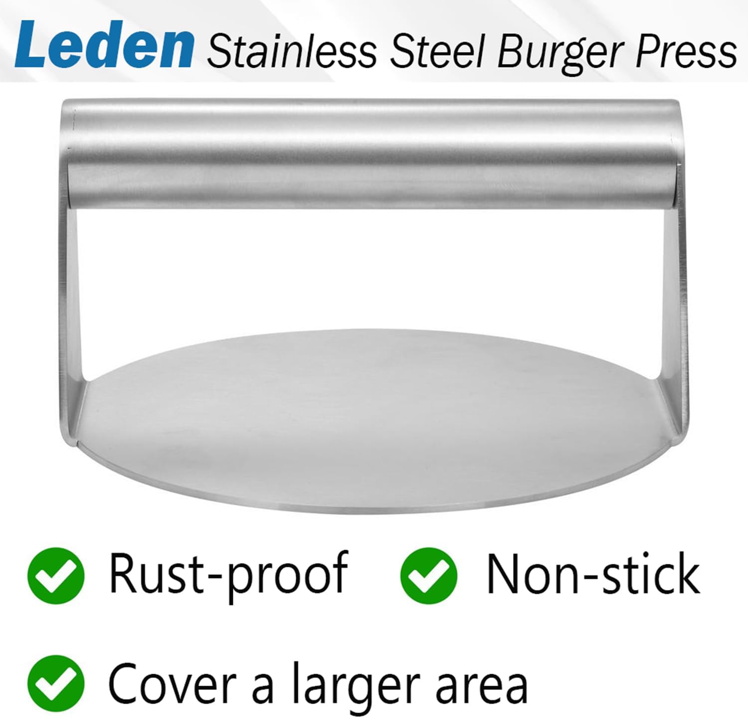 Prensa de Hamburguesa de Acero Inoxidable Circular 14cm HVB910