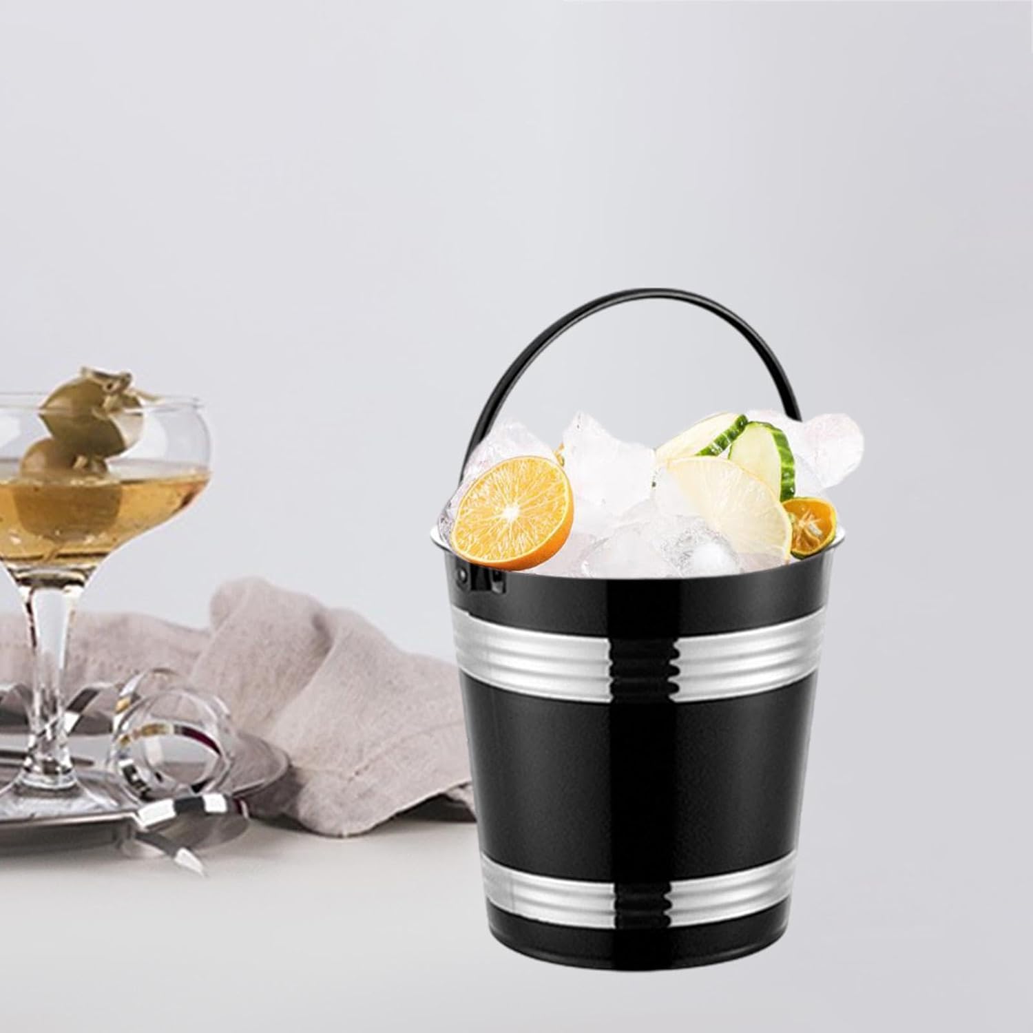 Cubeta de Hielo en Aluminio 20cm Negro 88797