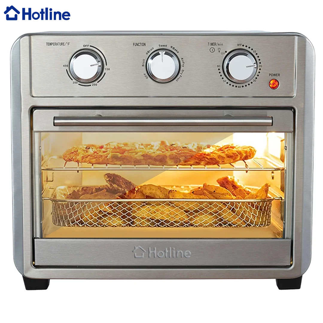 Horno con Freidora de Aire 1700W 22 Litros 6 en 1 Hotline HLAO22SS