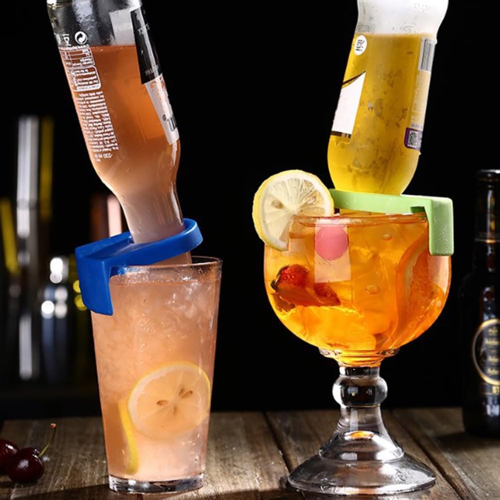 (LLEGANDO 6 DE ABRIL) Clip para Cocktail Soporte para Botellas de Cerveza Plástico 5 Colores Disponibles 5.5cm Diámetro