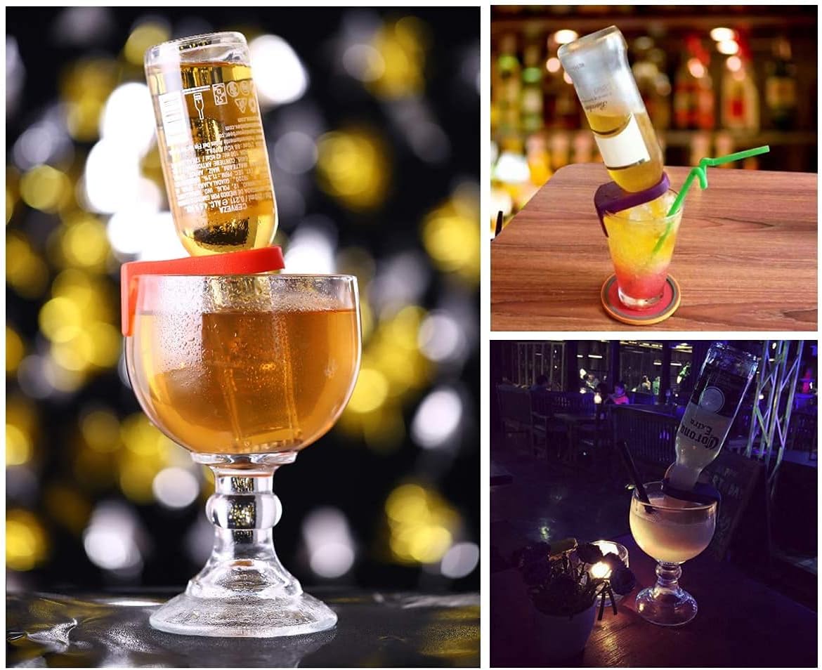 (LLEGANDO 6 DE ABRIL) Clip para Cocktail Soporte para Botellas de Cerveza Plástico 5 Colores Disponibles 5.5cm Diámetro