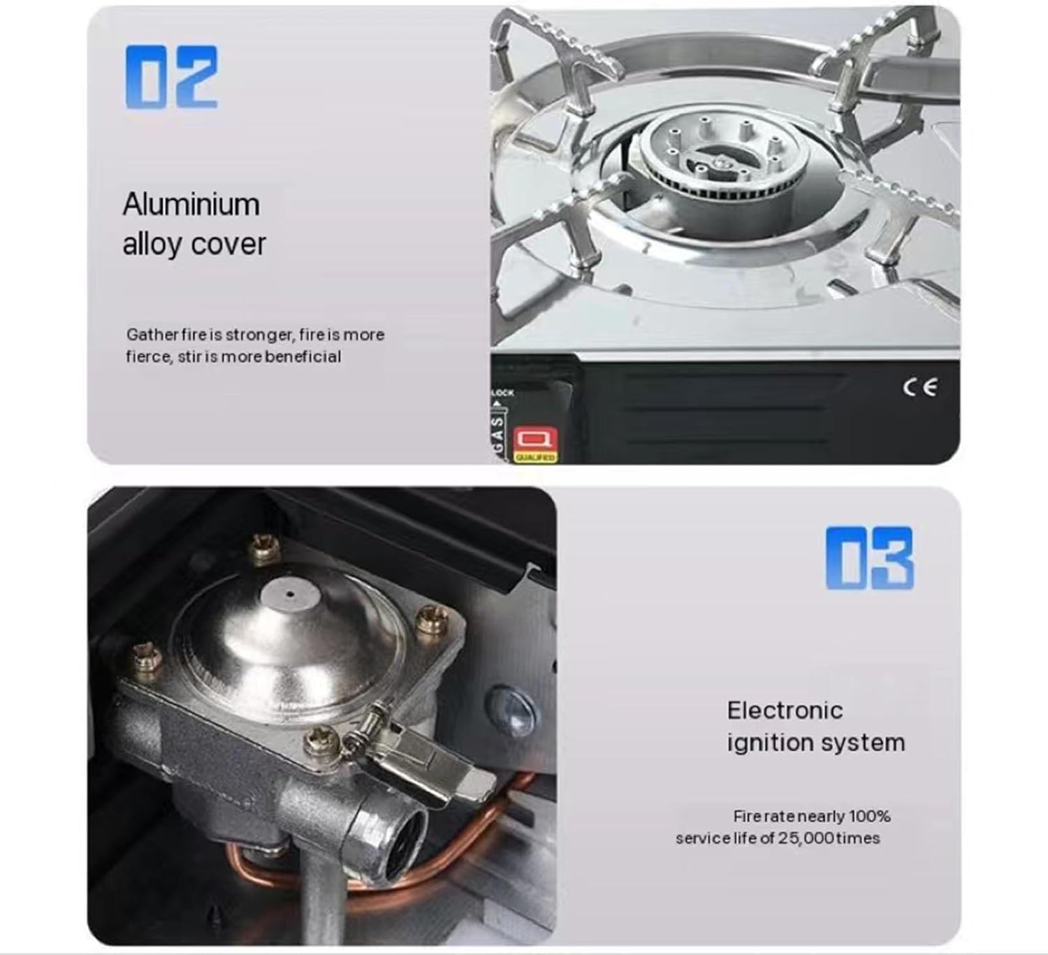 Estufa Portátil de Gas Butano 2 Quemadores ALP-020