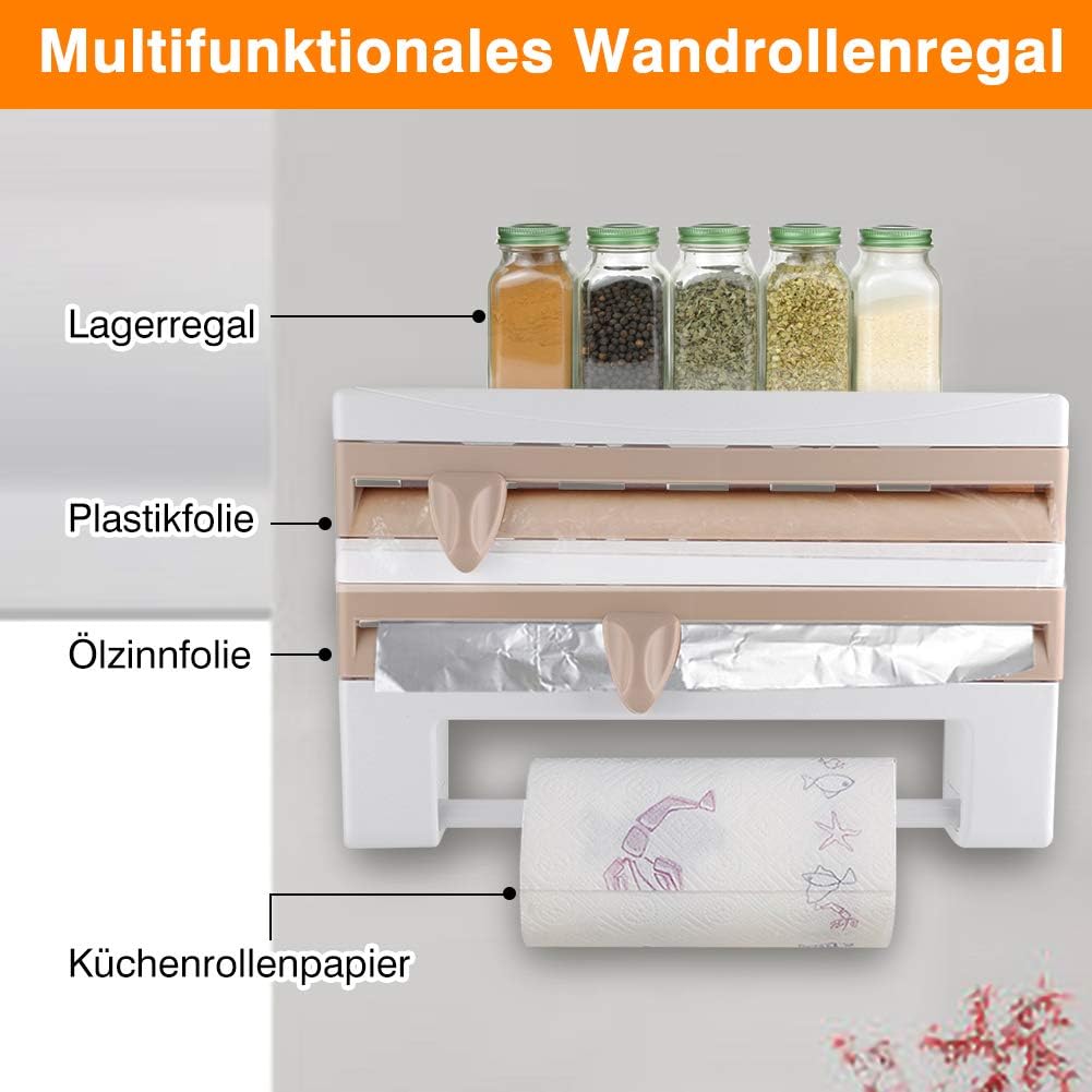 Porta Papel Toalla y Papel Aluminio para Pared Plástico FSK8761