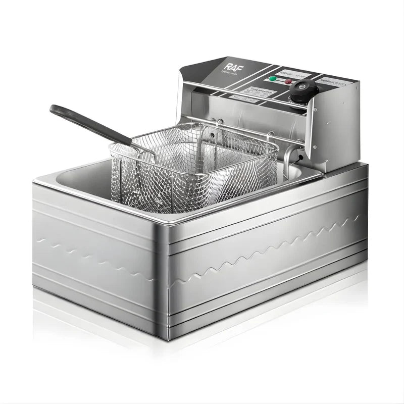 Freidora De Aceite 6L 1600W Inoxidable Con Control De Temperatura. Rango 160°–180°C. Deep Fryer. R.5220-110