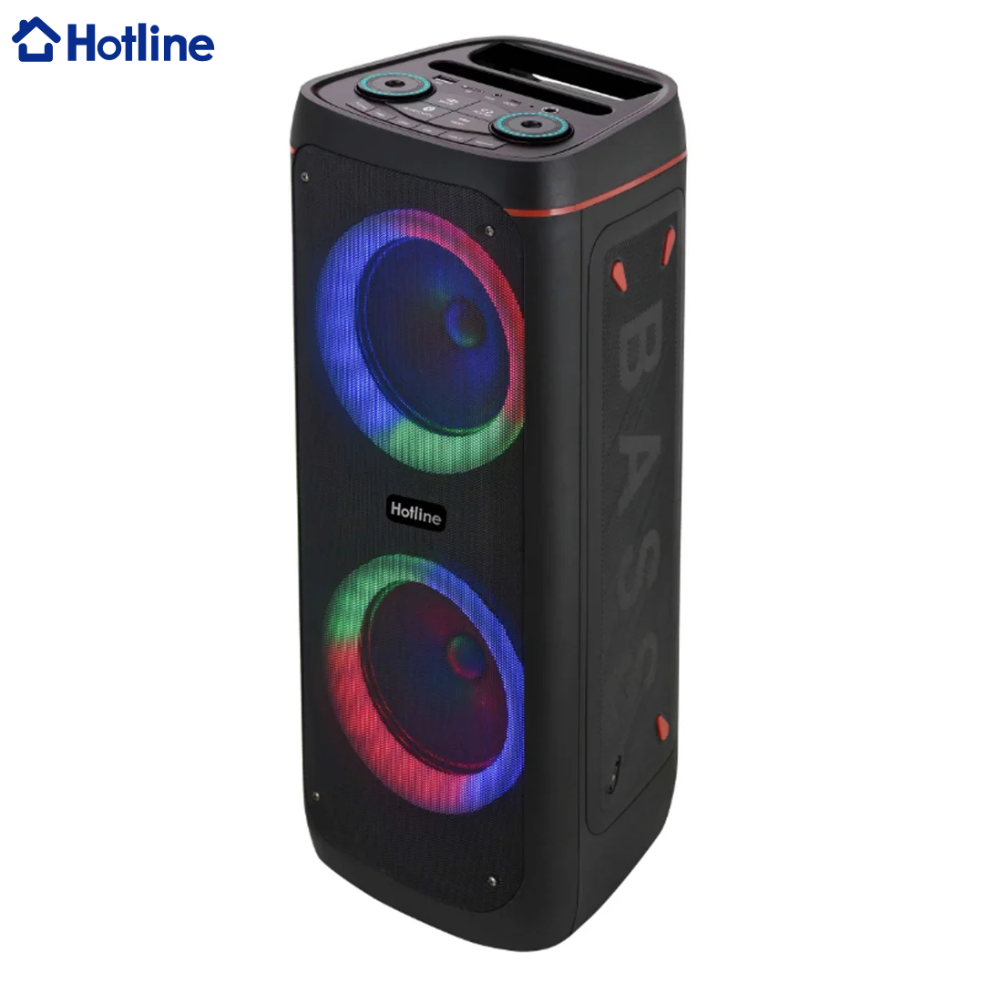 Bocina con Bluetooth y Micrófono con Control Remoto 2x8" 40W Hotline HLBS8240